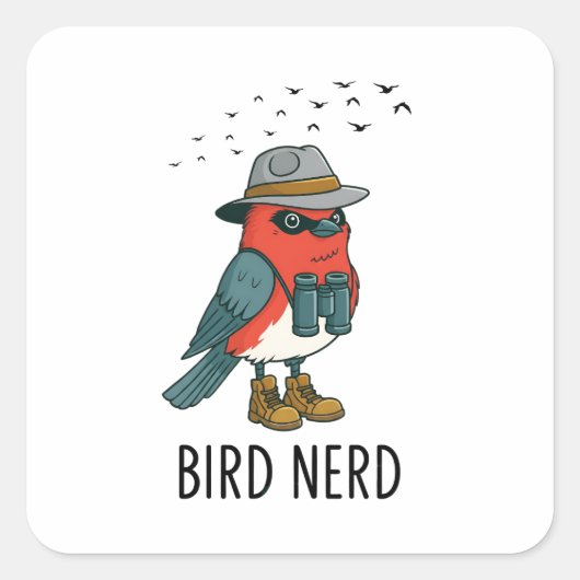 Vogel Nerd Grappige Vogel Kijken Vogelliefhebber Vierkante Sticker (Voorkant)