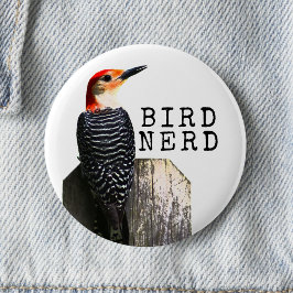 Vogel Nerd Roodbuikspecht Ronde Button 5,7 Cm