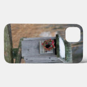 Vogel, nestkast met kerstkrans in de winter Case-Mate iPhone case (Achterkant (horizontaal))
