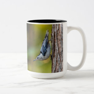 Vogel, Nuthatch, tweezijdig, Tweekleurige Koffiemok