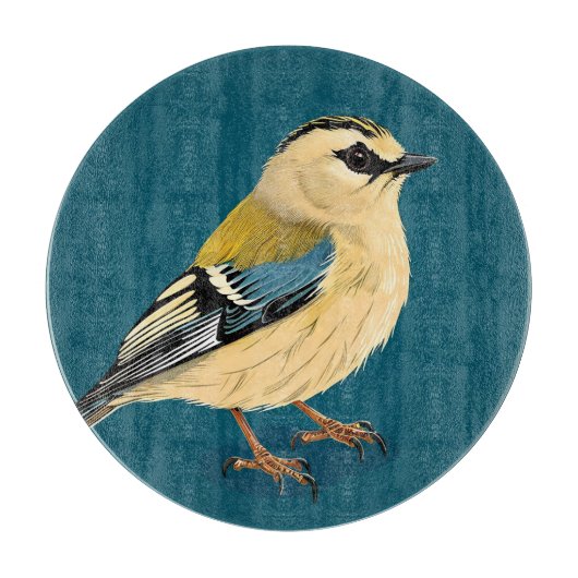 Vogel omlijst door levendige bloemen snijplank (Voorkant)