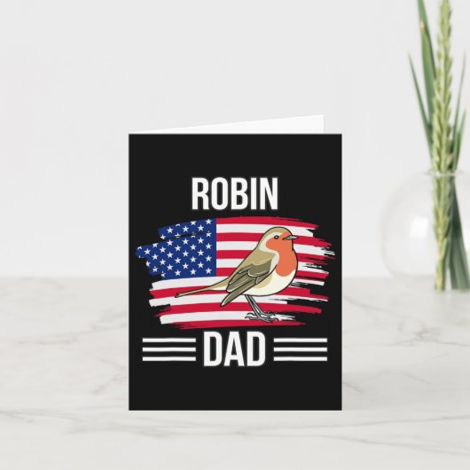 Vogel ons vlag 4 juli Vaderdag Robin Papa Kaart (Voorkant)