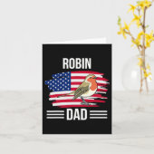 Vogel ons vlag 4 juli Vaderdag Robin Papa Kaart (Gele Bloem)