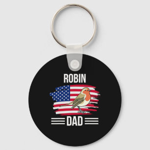 Vogel ons vlag 4 juli Vaderdag Robin Papa Sleutelhanger