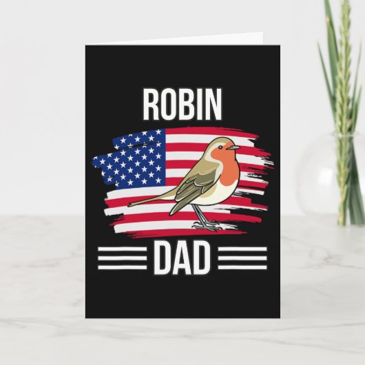 Vogel ons vlag 4e juli Vaderdag Robin papa Kaart (Voorkant)