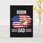 Vogel ons vlag 4e juli Vaderdag Robin papa Kaart (Gele Bloem)