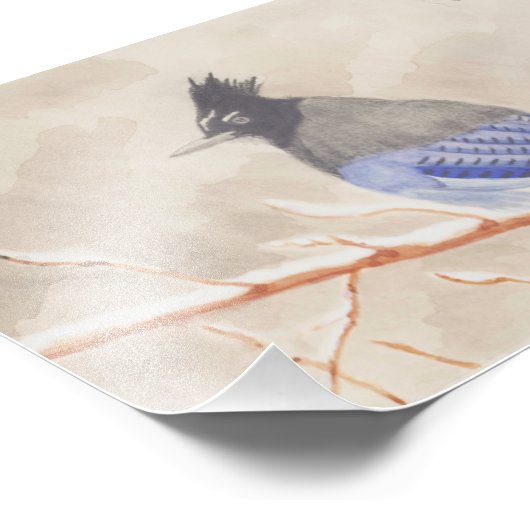 Vogel op bijkantoor foto afdruk (Hoek)