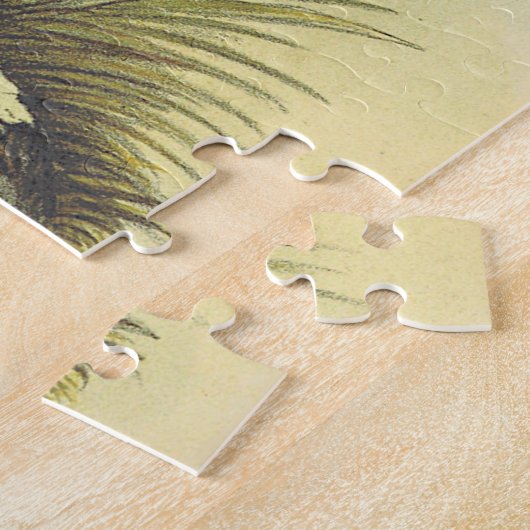 Vogel op bijkantoor, vogel op de grond, puzzle legpuzzel (Zijkant)