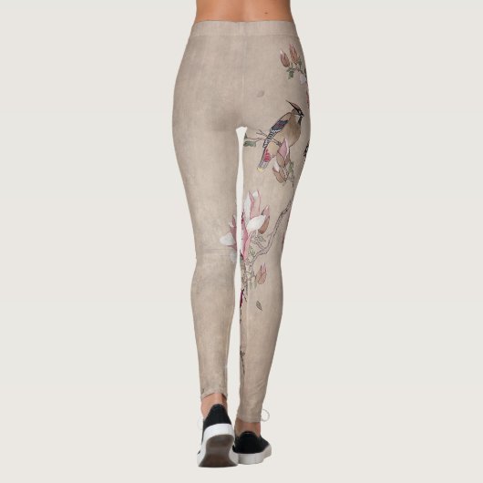 vogel op blad leggings (Achterkant)