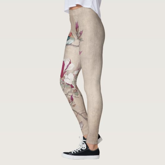 vogel op blad leggings (Links)