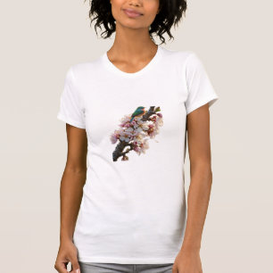 Vogel op Bloeiende Boomtak T-shirt