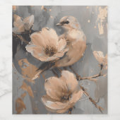 "Vogel op bloeiende tak Wijn Etiket (Enkel label)