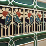 Vogel op Bloemen Art Deco Nouveau Wanddecoratie Tegeltje<br><div class="desc">Deze keramische tegel heeft twee vogeltjes en bloemmotieven die doen denken aan de iconische stijl van Mackintosh. Hij was een prominente Schotse architect, ontwerper en kunstenaar van de Art Nouveau-beweging. Schone lijnen, geometrische vormen en een sterk gevoel voor symmetrie kenmerken zijn werk. Deze elementen zijn prachtig vertegenwoordigd in ons collectie...</div>