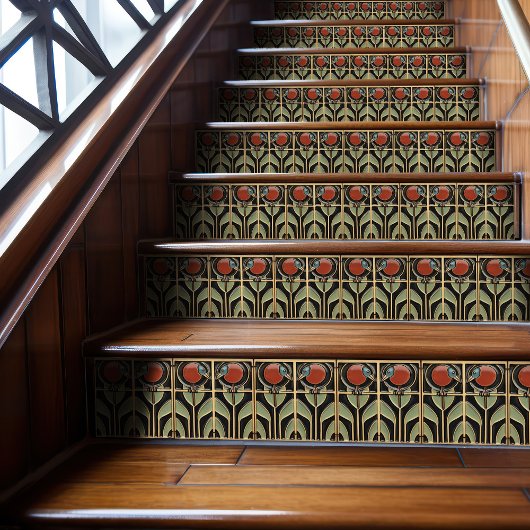 Vogel op Bloemen Art Deco Nouveau Wanddecoratie Tegeltje