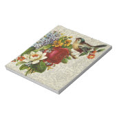  vogel op bloemen notitieblok (Linkerzijde)