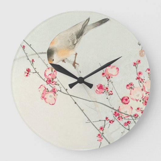  vogel op bloesems tak grote klok (Voorkant)