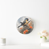 Vogel op Boomledemaat Sinaasappels Bloemen Ronde Klok (Huis)