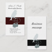 Vogel op Branch Jewelry Design Artist Whimsical Visitekaartje (Voorkant / Achterkant)