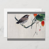 Vogel op de afdeling Trichosanthes, Watanabe Seite Briefkaart (Voorkant / Achterkant)