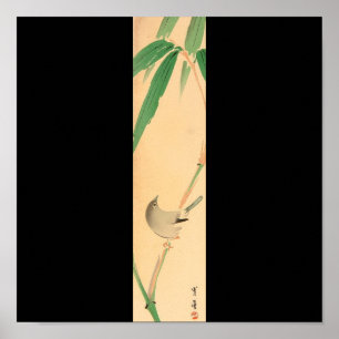 Vogel op de Bamboeboom van Seitei Watanabe 1851-19 Poster