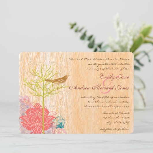  vogel op de uitnodiging voor het uitzenden van ee (Staand voorkant)