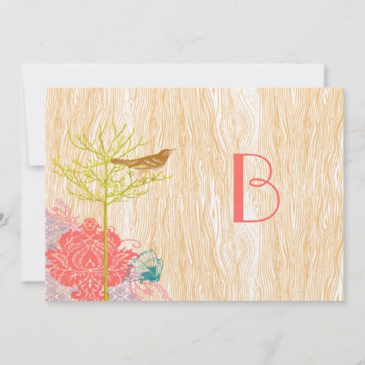  vogel op de uitnodiging voor het uitzenden van ee (Achterkant)