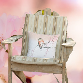 Vogel op de Wapende Cherry - Shidarezakura in koto Kussen