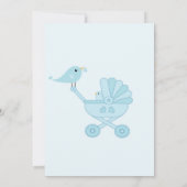 Vogel op een Baby Carriage Baby shower Kaart (Achterkant)