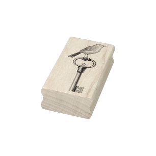 vogel op een belangrijke rubberzegel rubberstempel