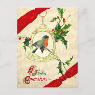 Vogel op een Bell met Holly Briefkaart