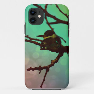 Vogel op een bijkantoor - Aqua N roze iPhone 11 Hoesje