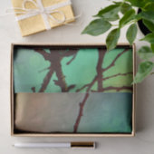 Vogel op een bijkantoor - Aqua N roze Tissuepapier (Geschenk)