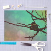 Vogel op een bijkantoor - Aqua N roze Tissuepapier (Craft)