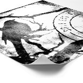 Vogel op een bijkantoor, zwart en wit poster (Hoek)