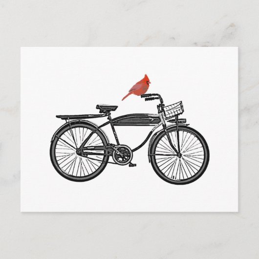 Vogel op een bike briefkaart (Voorkant)