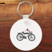 Vogel op een bike sleutelhanger (Voorkant)
