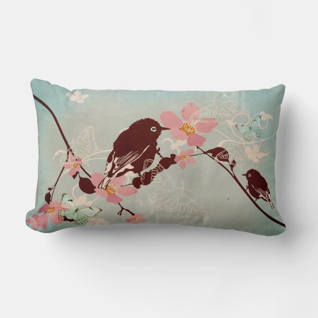 Vogel op een boom-Amerikaans MoJo Pillow Kussen (Voorkant)