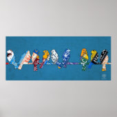 Vogel op een Bord met een wirespeed Poster (Voorkant)