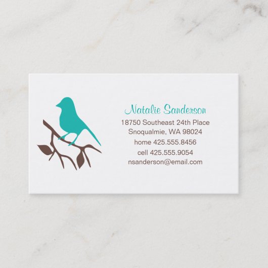 Vogel op een Branch Calling Card Contactkaartje (Voorkant)