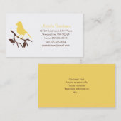 Vogel op een Branch Calling Card Contactkaartje (Voorkant / Achterkant)