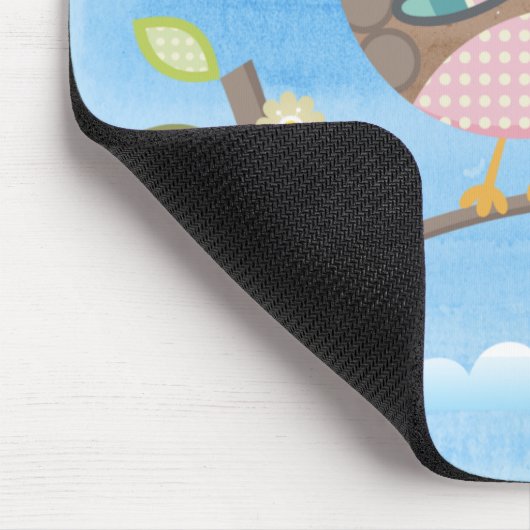 Vogel op een Branch Mousepad Muismat (Hoek)