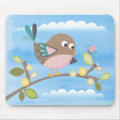 Vogel op een Branch Mousepad Muismat (Voorkant)