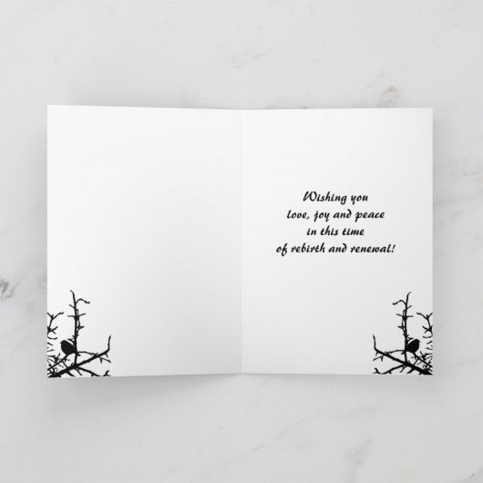 Vogel op een Branch Pasen Feestdagen Kaart (Binnen)