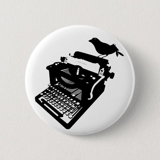 Vogel op een Button voor schrijfmachines (Voorkant)