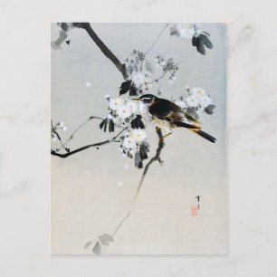 Vogel op een Cherry Blossom Branch, Watanabe Seite Briefkaart