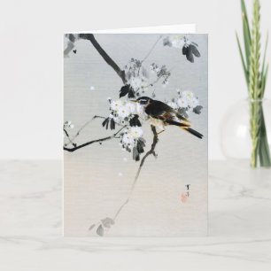 Vogel op een Cherry Blossom Branch, Watanabe Seite Kaart