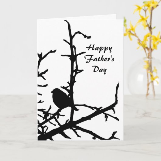 Vogel op een Dag van de Vaders van de Tak Kaart (Gele Bloem)