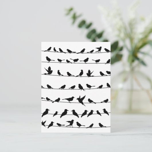 Vogel op een draad4 briefkaart (Staand voorkant)