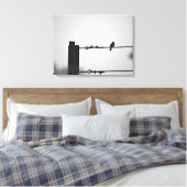 Vogel op een drager canvas afdruk (Insitu (Slaapkamer))