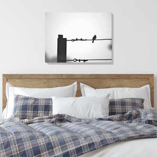 Vogel op een drager canvas afdruk (Insitu (Slaapkamer))